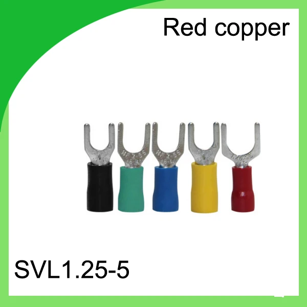 

red copper 1000 PCS SVL1.25-5 Cold Pressed Terminal Connector Suitable for 22AWG - 16AWG Cable lug