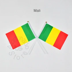 Mali 14*21cm 10pieces Banner  Hand waving Flag Mali National Flag  for meet,Parade,party.Hanging,decoration