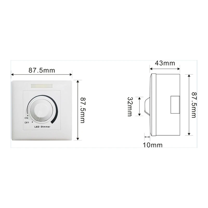 Dimmer di controllo della manopola a LED Dimmer profondo senza rumore 0-10V 1-10V luci a LED Dimmer a parete interruttore On Off carico 2000W Max.