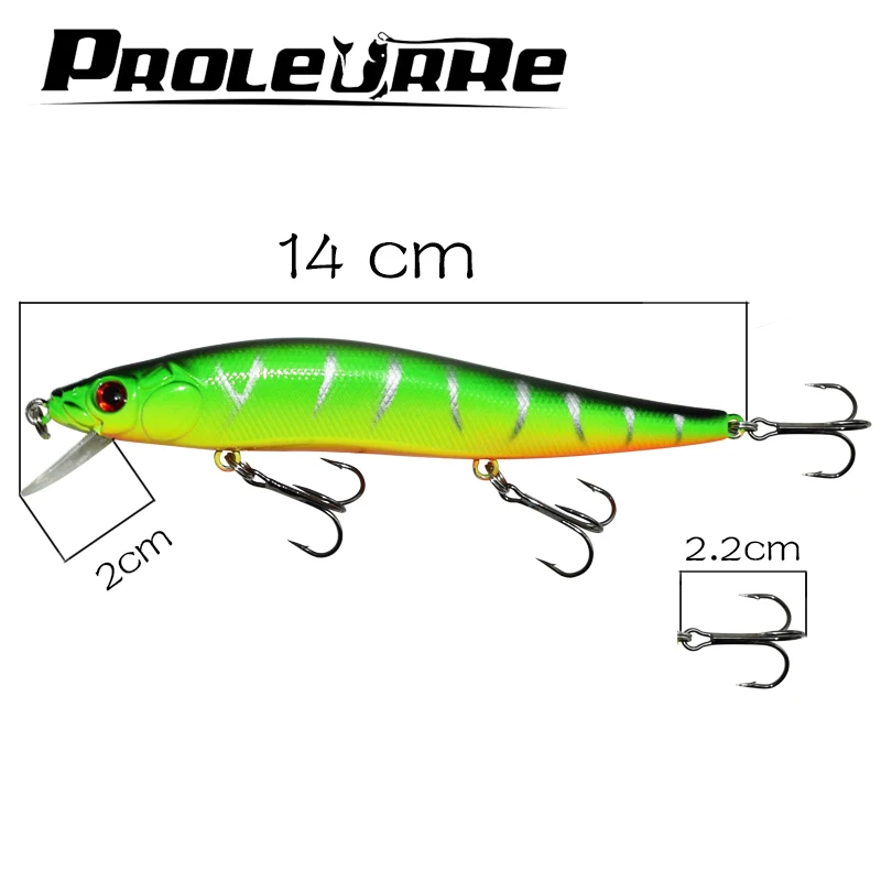 Proleurre 23g 14cm 2 Beads Weight Transfer 2 Bead in Head for Twitch Easy Long Casting Tiny Wobble Sinking Minnow Fishing Lure