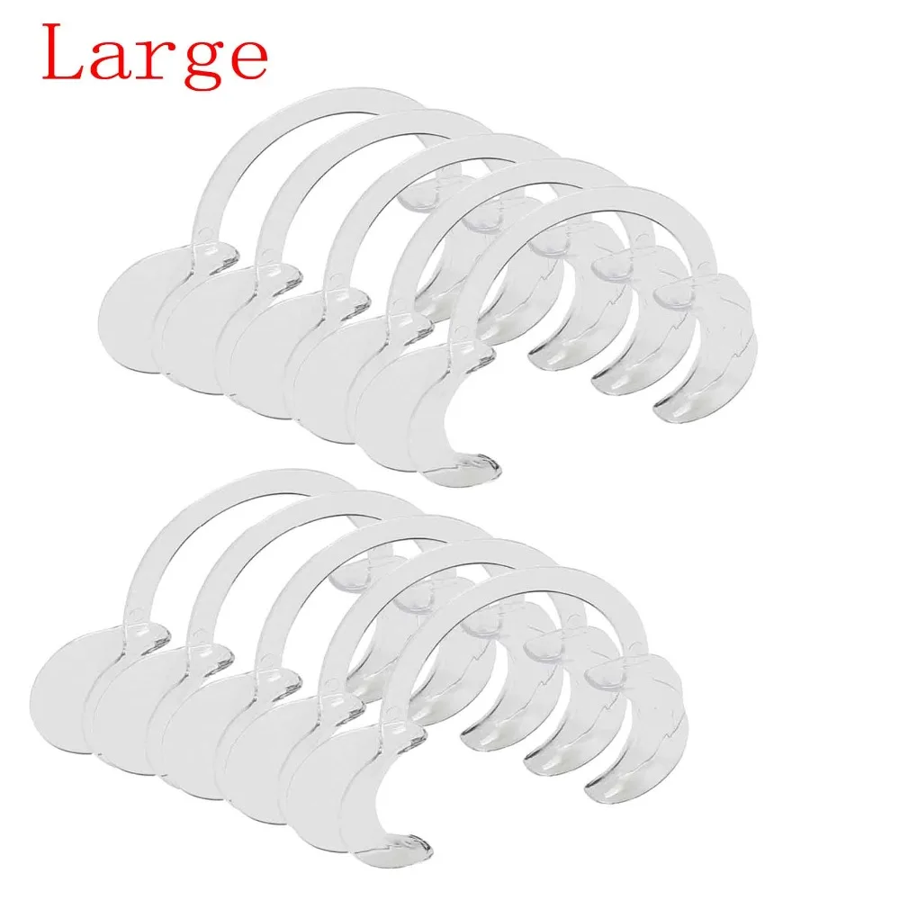 10 pcs C-Shape Cheek Retractor Transparent Dental Mouth Opener Lip Cheek Retractor Large Size