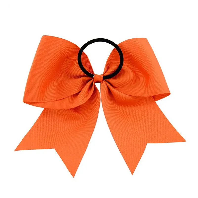 New 8 Inch  Solid Big Cheering Hair Bows Rubber Hair Ties Girls Kids Elastic Hair Bands Ponytail Holder Women Hair Accessories