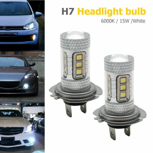 2 lâmpadas led h7 canbus 15w 15-smd 2835 led branco neblina luz lateral farol luz de neblina lâmpadas 6000k