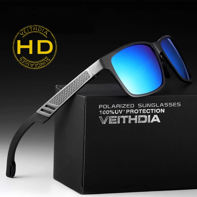 VEITHDIA Brand Men\'s Sunglasses Polarized Mirror UV400 Lens Sports Outdoor Fishing Sun Glasses Aluminum Male Eyewears 6560