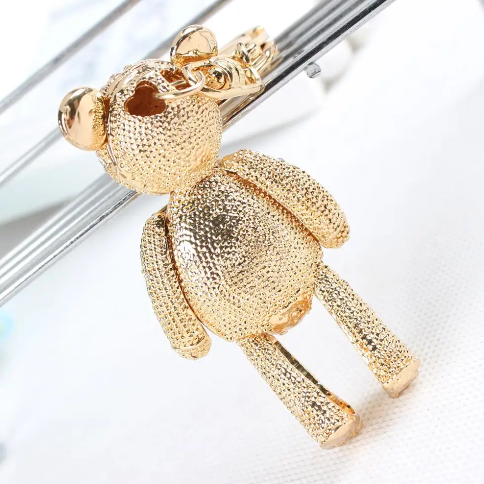 Lovely Bear Butterfly Cute Crystal Rhinestone Charm Pendant Purse Bag Car Key Ring Chain Creative Wedding Party Gift