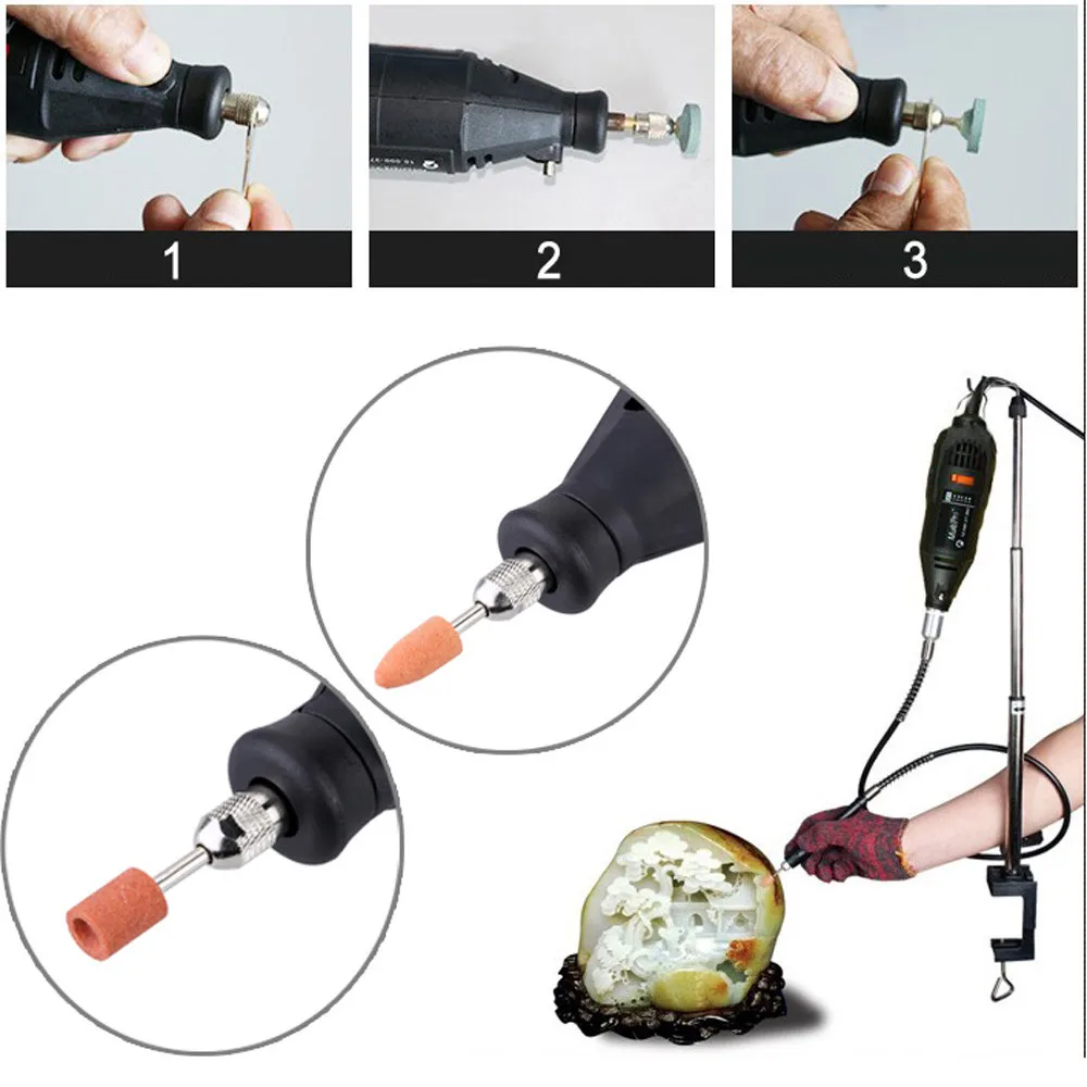 AC 110-230V smerigliatrice elettrica Dremel Dremel Drill Kit di strumenti di rettifica della velocità di regolazione per la fresatura lucidatura incisione Dremel accessori