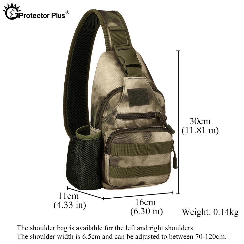 PROTECTOR PLUS Outdoor  Tactical USB Charging Chest bag Camouflage Men\'s Shoulder Crossbody Bag Travel Camping Cycling