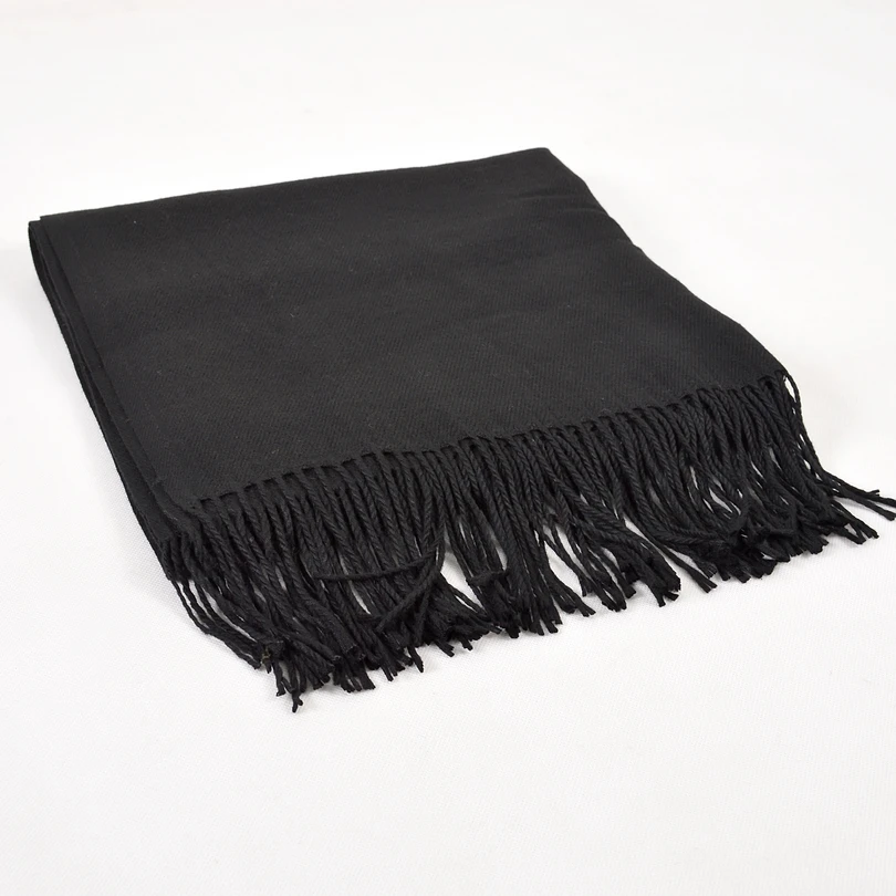 [BYSIFA] Winter Plain Cashmere Scarves Shawls 2018 New Autumn Thicken Warm Tassel Long Scarves Wraps Green Black Camel Grey Red