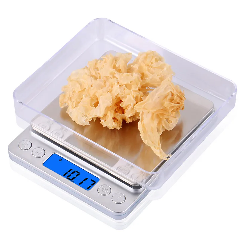 500g x 0.01g Portable Mini Electronic Food Scales Pocket Case Postal Kitchen Jewelry Weight Balanca Digital Scale With 2 Tray