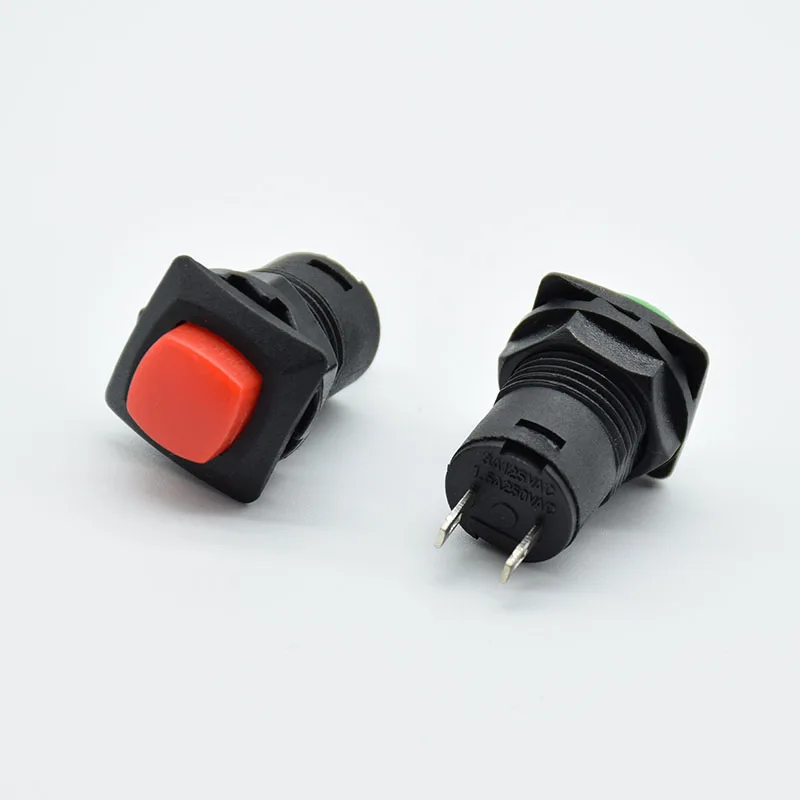 5PCS Square Button  Self-Locking/Reset switch momentary  Push Button Switch Latching ON/OFF 12mm 3A 125V 1.5A 250V AC DS-426