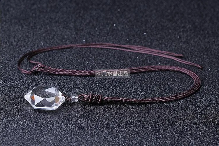 Drop shipping Black Obsidian pendant necklace obsidian star of RongDe pendant Lucky Love Crystal Jewelry With Free Rope