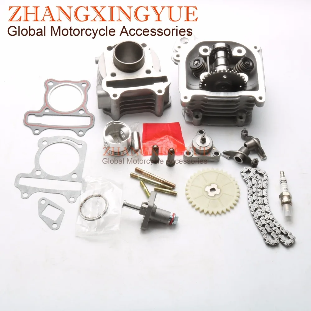 50cc EGR Cylinder Head Kit & Cylinder Kit & Racing Clutch & AC CDI for Kymco Agility 50cc Symply 50cc GY6 50cc 139QMB 4T