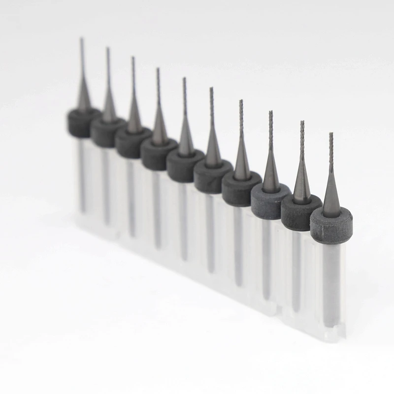 0.8 มิลลิเมตร 10 ชิ้นทังสเตนคาร์ไบด์ PCB end mill router CNC เครื่องมือไม้, PCB ชุดข้าวโพดตัด