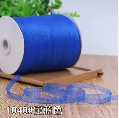 10 meters High Quality 0.6cm Royal blue Christmas wedding gift ribbon Organza Packaging DIY Crafting Fabric Textile Accessories