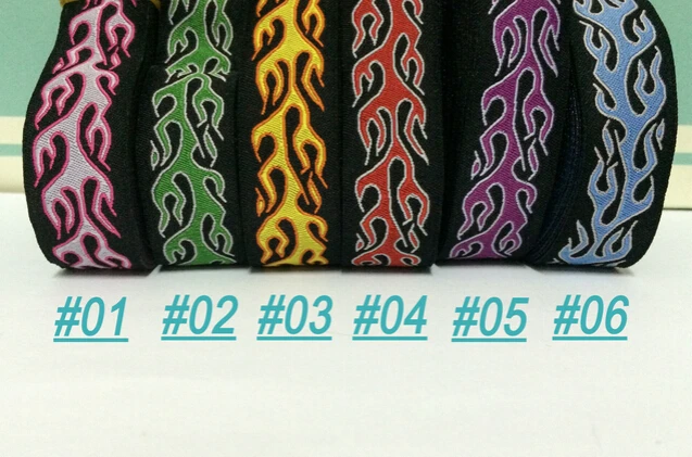 2014 NEW wholesale 7/8'(22 mmx10yards) 100% Polyester Woven Jacquard Ribbon cartoon ribbon 5 colors with Flame