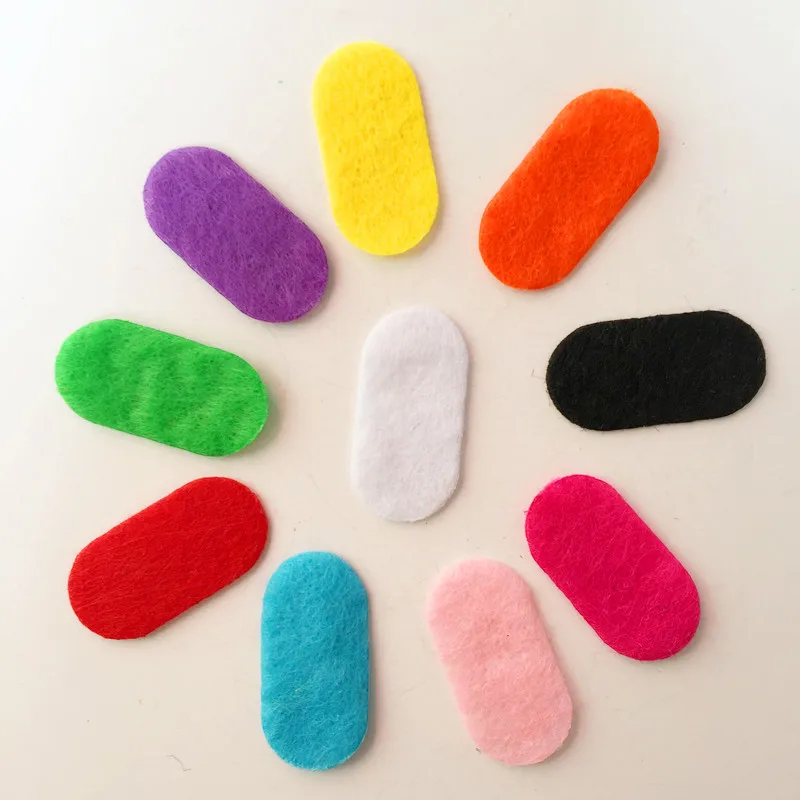 

200pieces/lot mix color Padded Felt elliptoid shape craft DIY Appliques Clothing decoration Scrapbook A15B*2