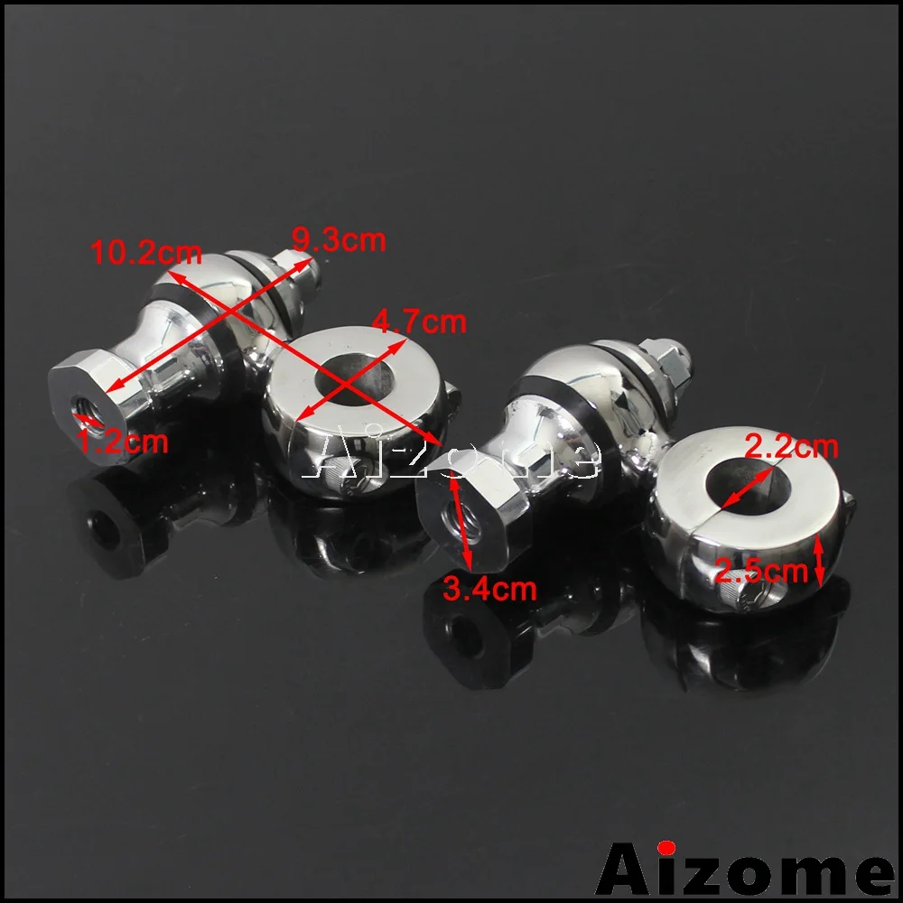 Silver Motorcycle Custom 22mm Handlebar Adapters Clamps For Honda Yamaha Suzuki Kawasaki Spear Spike Style 7/8