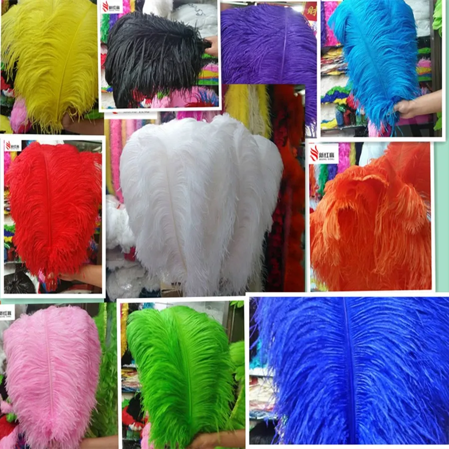 

High quality 5PCS Thick pole ostrich feather ostrich plumage 50-55cm / 20-22 inches plume artware performing decorations