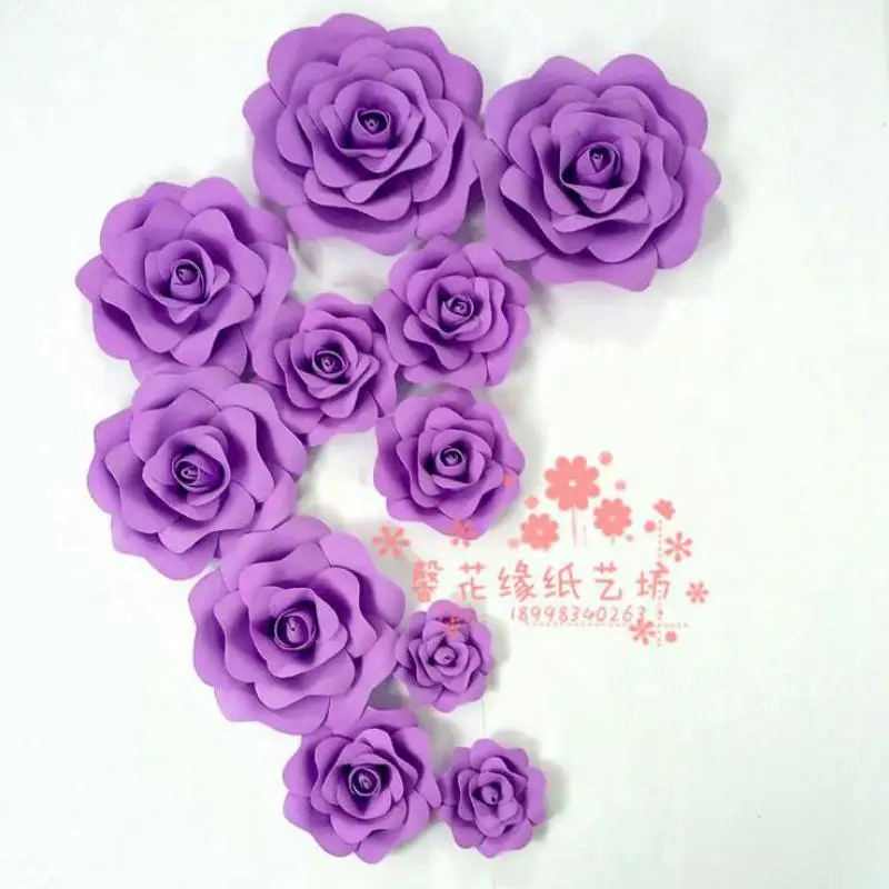 11PCS Set Mix Sizes Simulation Foam Paper Rose Showcase Wedding Backdrops Props flores artificiais para decora o