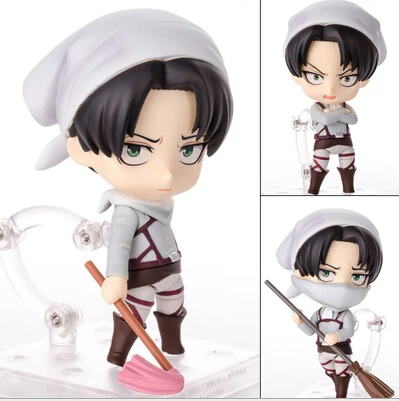 NEW hot 10cm Attack on Titan Levi Rivaille Rival Ackerman mobile cleaner 417 Action figure toys doll collection Christmas gift