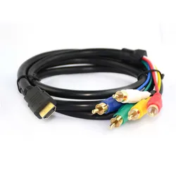 Details about  5Ft HDMI-compatible Male to 5 RCA 5-RCA RGB Audio Video AV Component Cable Gold Plated new