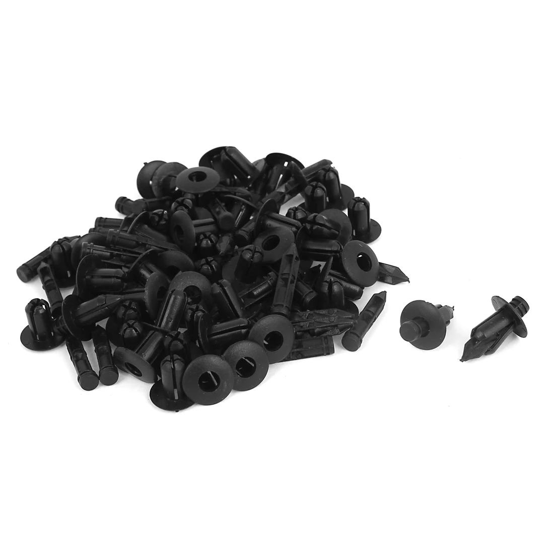 X Autohaux 20/50 Pcs 6.5mm x 14mm x 17mm Black Plastic Rivets Clips Trim Fastener Moulding Clip for Car Interior Moulding