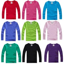 Boys Long Sleeve T Shirts For Children Spring Autumn pure color T-shirt Cotton 1 -15T Kids Clothing Baby Girls Tops Tees Clothes