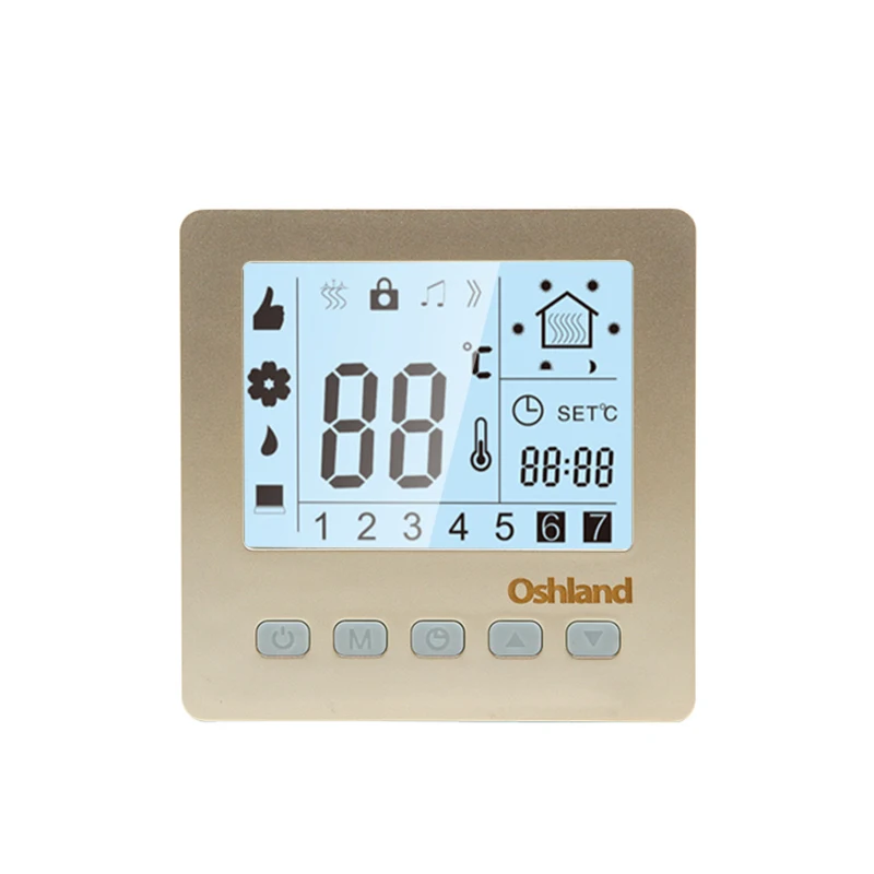 

Free Shipping Golden Color 16A Digital Thermostat Programmable LCD Temperature Controller For Undefloor Heating