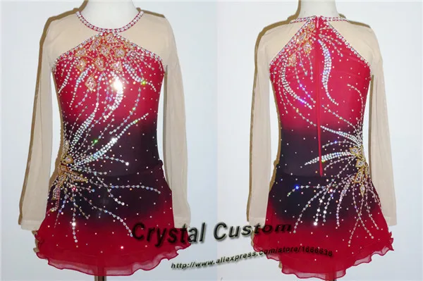 Hot Sales Ice Figure Skating Dresses Fashion New Brand Competition Girls Figure Skating Dresses Crystal  DR3661