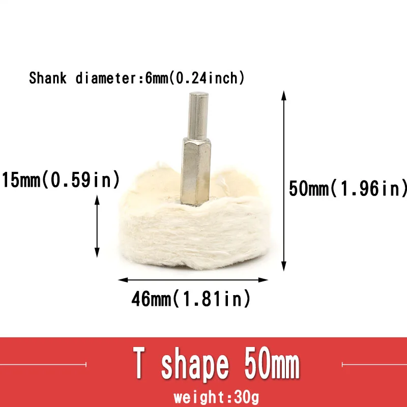 Stücke 6mm Schaft Kegel Pinsel Baumwolle Tuch Polieren Rad Montiert Klappe Für Schmuck Metall Spiegel Polieren Bohrer Dremel Rotary werkzeuge