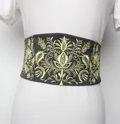 Pista da donna moda ricamo elastico in raso Cummerbunds vestito femminile corsetti cintura cinture decorazione cintura larga R1590