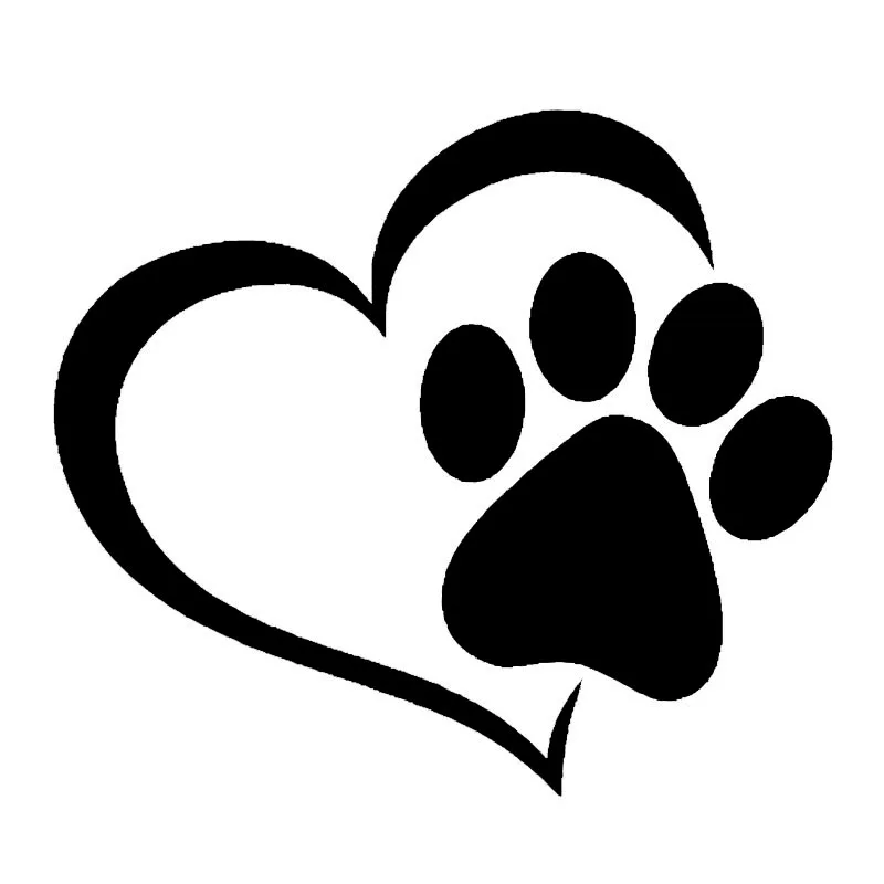 Car Sticker Vinyl 14.1*12.4cm Love The Dog Paw Print Funny Sticker Decal Reflective Laser Motorcycle Car Styling 3D Stickers