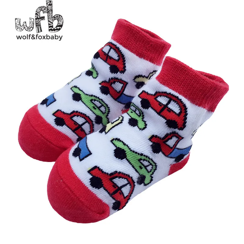 

Retail 0-1 years baby fashion cartoon style car jacquard socks boy cotton spring autumn fall winter