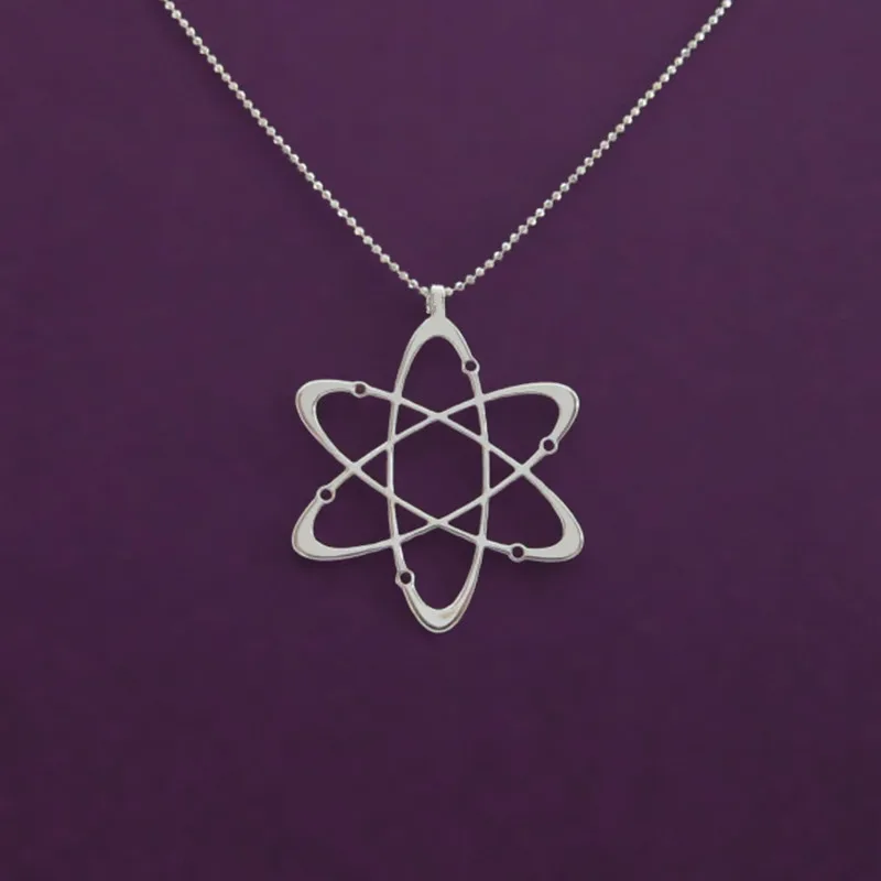 Drop shipping Hot sale carbon atom necklace Science pendant Silver plated Fashion jewelry for women