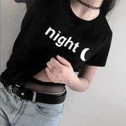 Sugarbaby Night Moon Tumblr Inspired Softgrunge Daddy Pale Grunge seapunk vaporwave t shirt High quality Tumblr Girls T shirt