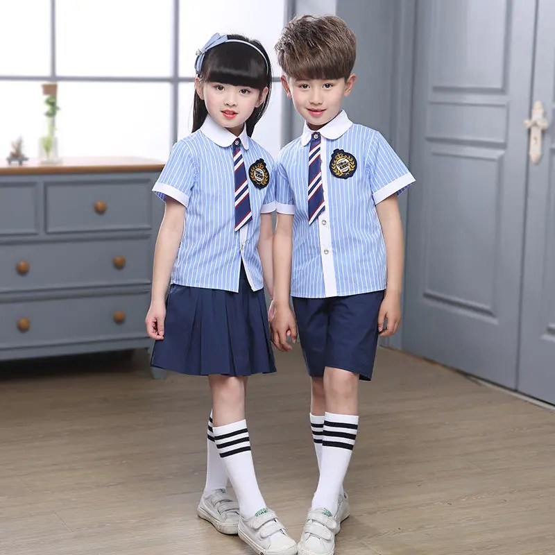 Children's Summer School Wear Short Sleeve Graduation Girls Kindergarten Schoo Uniform Kids Primary Kindergarten Uniforms D-0520