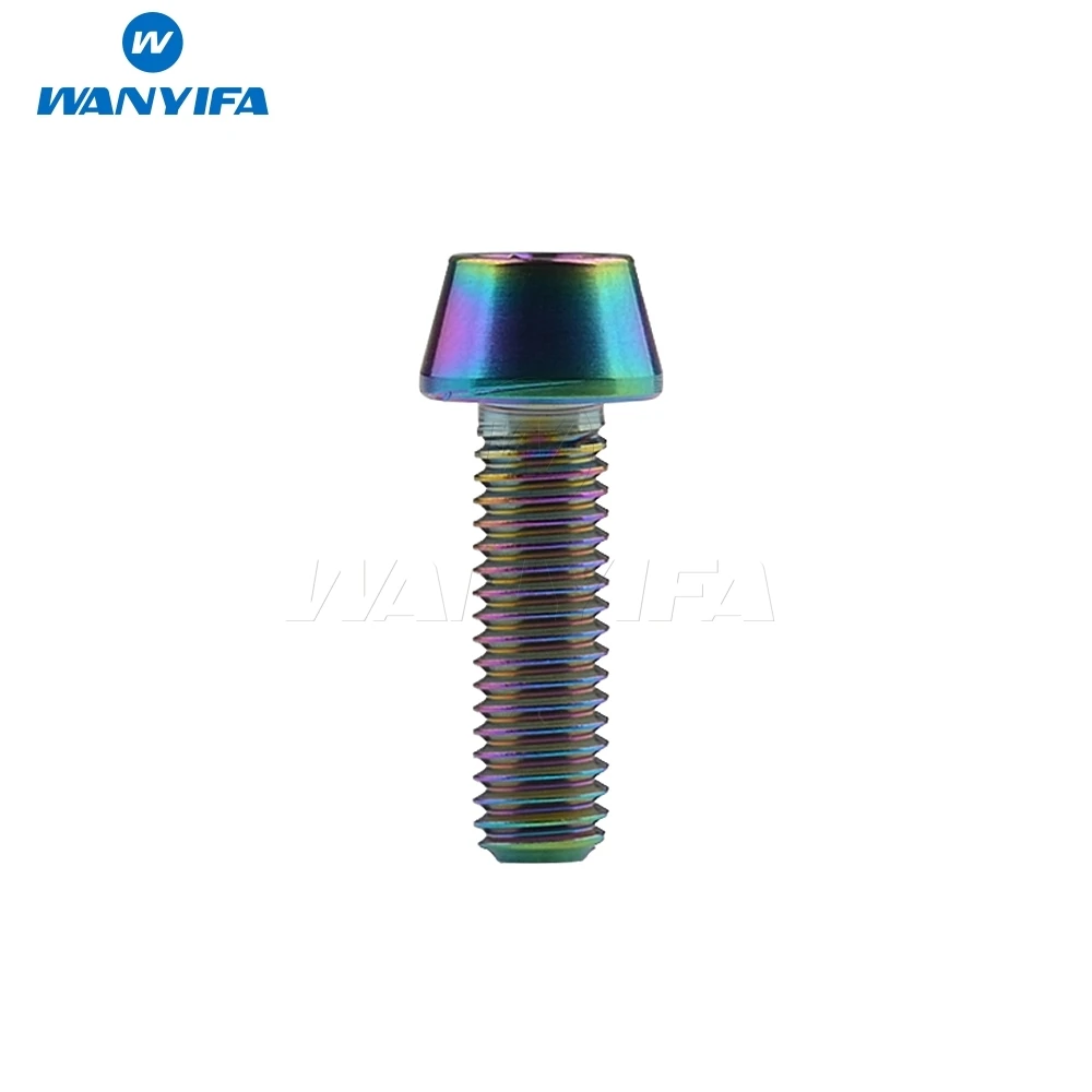 Wanyifa titanyum cıvata M5 x 9 16 18 20 25 30 35 40 45 50 55 60mm Allen anahtarı konik kafa cıvata vida bisiklet gövdesi Seatpost