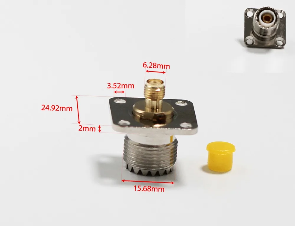 1pc NEW  UHF Female Jack  to SMA  Female Jack  RF Coax Adapter Convertor   4-hole Panel Mount  Goldplated  Wholesale