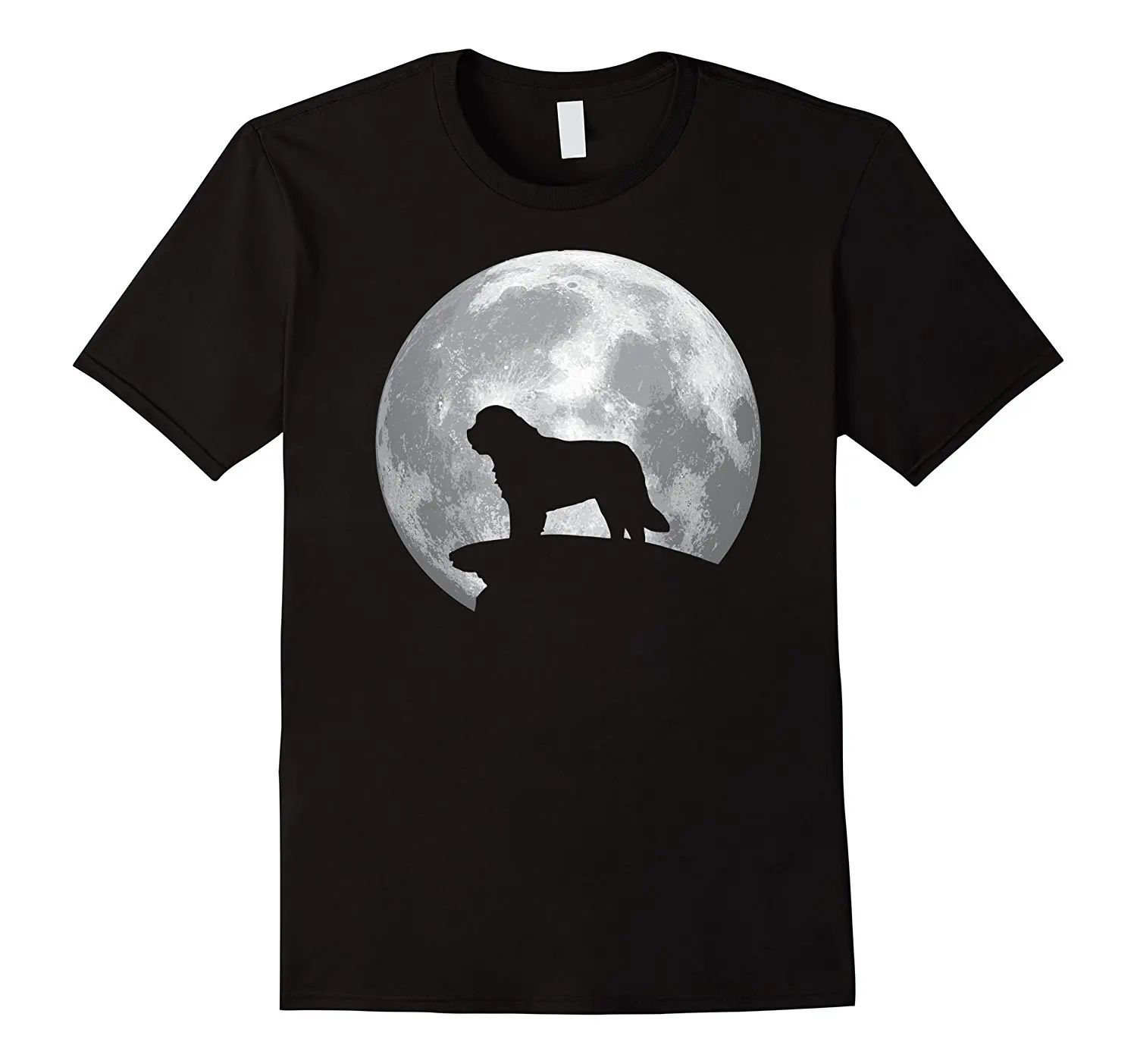 New 8 Colors Round Neck Summer Cotton Fitness Clothing Saint Bernard and Moon T-Shirt Saint Bernard Dog Casual Tee Shirt