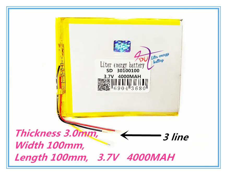 3 line 30100100 best battery brand 3.7V lithium Tablet polymer battery 30101100 4000MAH mobile power DIY tablet computer