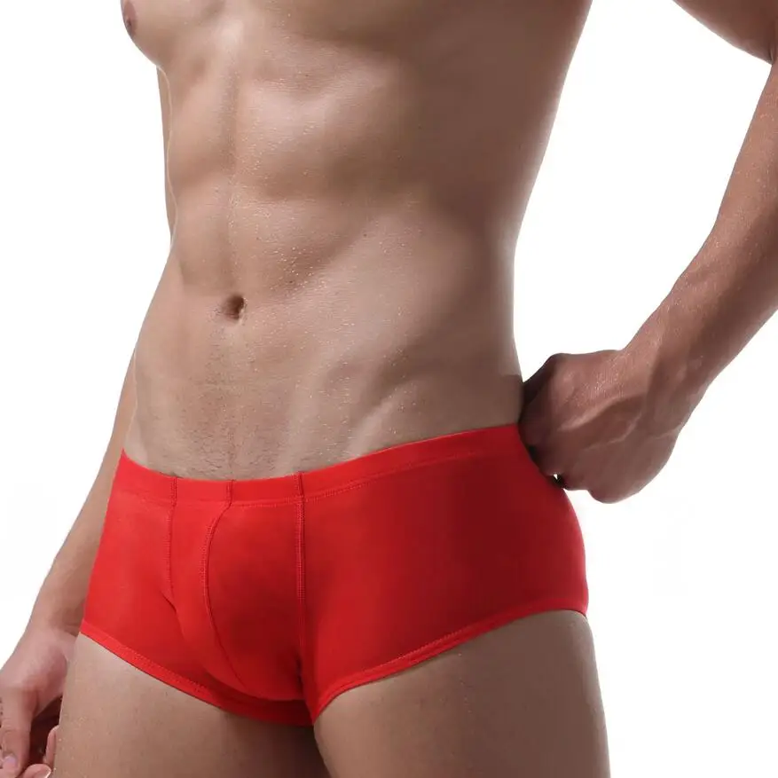 3Pcs/lot  Top Fashion Rushed Polyester Solid Boxers Men Underwear Silky Sexy Comfortable Soft Boxer Cuecas Underpants