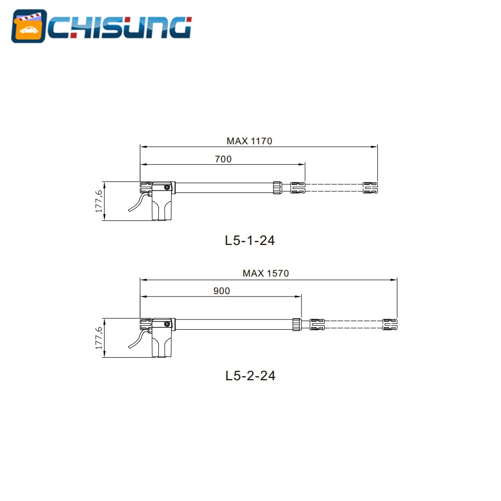 Chisung Dual Piston Electric Automatic Swing Gate Opener DC24V Linear arm automatic gate operators