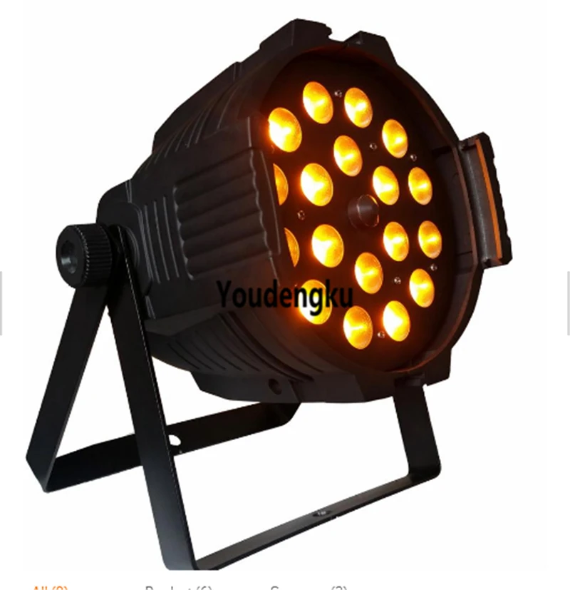 24 pieces home party colorful indoor stage light dmx rgbwa 5 in 1 led aluminium par zoom led 18x15w led par 64