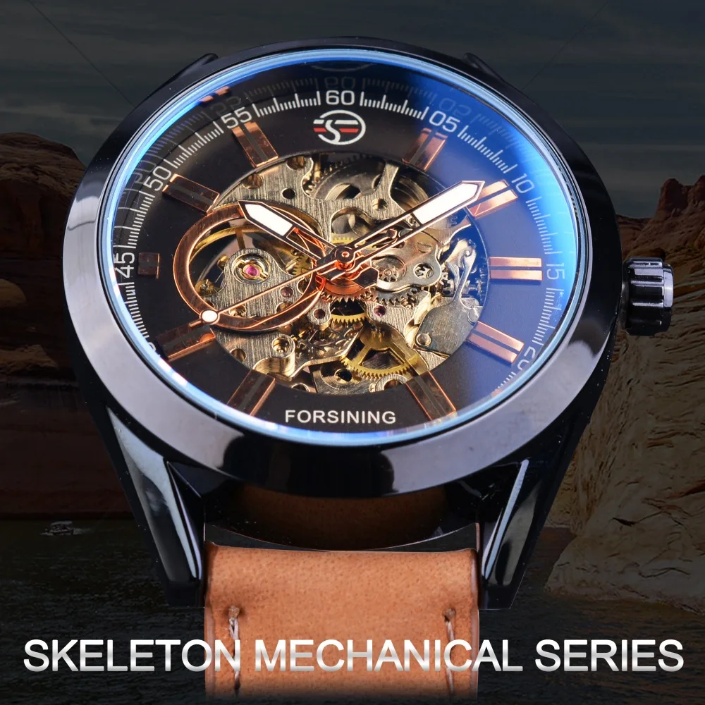 Forsining 2017 Casual Sport Series Waterproof Automatic Men Wrist Watch Top Brand Luxury Mechanical Military Skeleton Watches