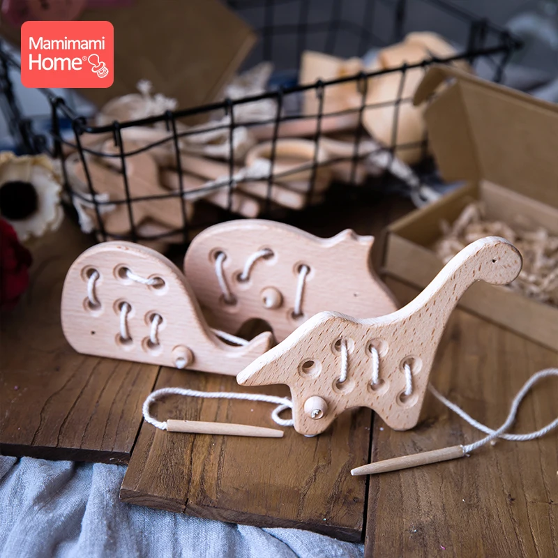 

Mamihome 1pc Kindergarten Mouse Toy Wooden Teether Animal Beech Rodent Teething Pendants Toys Baby Crib Toys Children'S Goods