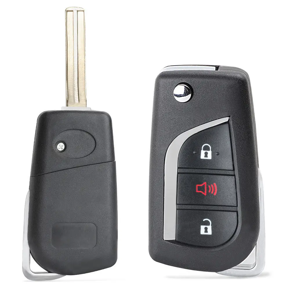 KEYECU 312MHz 4C Chip Upgraded Flip Folding Remote Car Key Fob 3 Button for Lexus RX300 1999 2000 2001 2002 2003 FCC: N14TMTX-1