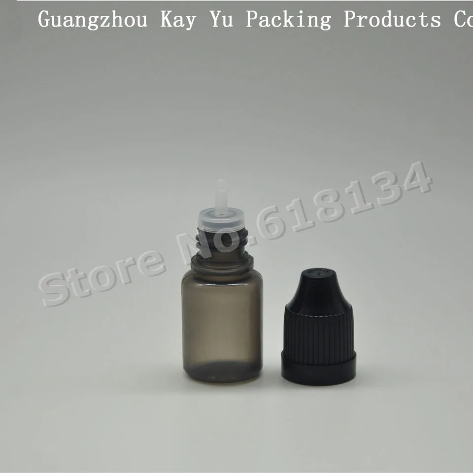 Black color enviromental protected 5ml plastic dropper bottle with childproof cap