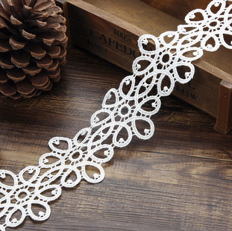 14Yards White Black Decoration Water Soluble Flower Lace Trim Sewing Crafts Women Cloth Dress Accessories DIY Crafts