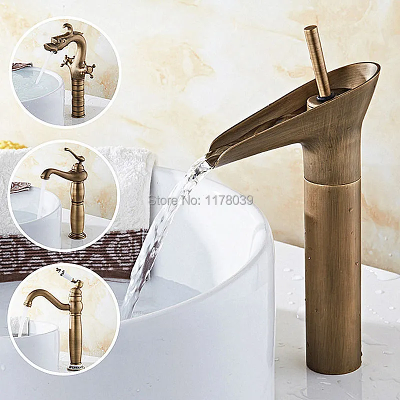 

Bathroom hot and cold mixer tap,brushed brass art basin faucet,European-style antique single hole single handle faucet,J16905