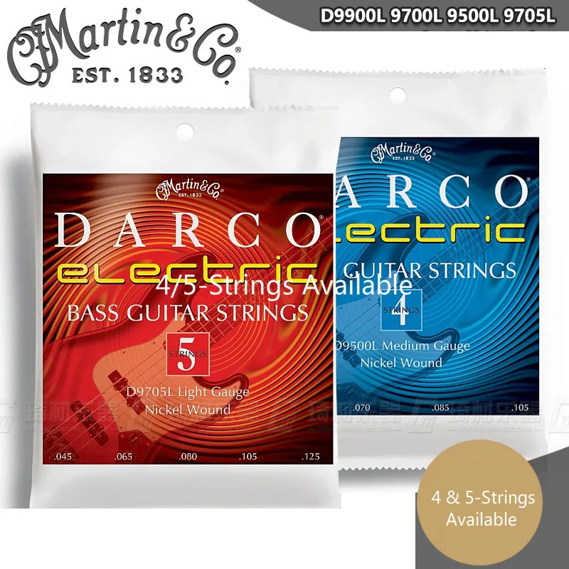 MartinGuitar Darco Series Nickel Wound Electric Bass Guitar Strings, 5-Strings Available